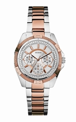 Guess Watches : U0235L4 Silver Dial Metal Band Women Watch