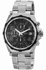 Guess Watches : U0243G1 Black Dial Stainless Steel Band Men Watch