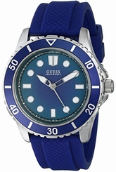 Guess Watches : U0245G5 Quartz Analog Blue Silicone Men Watch