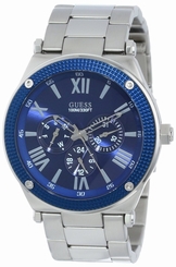 Guess Watches : U0246G2 Quartz Blue Multifunction Dial Stainless Steel Men Watch