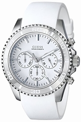 Guess Watches : U0263G2 Quartz Chronograph White Silicone Men Watch