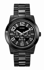 Guess Watches : U0264G3 Quartz Multifunction Dial Black Stainless Steel Men Watch