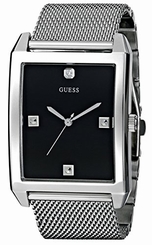 Guess Watches : U0279G1 Quartz Diamond Accented Stainless Steel Mesh Men Watch
