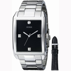 Guess Watches : U0282G1 Quartz Diamond Accented Dial Interchangeable Strap Set Men Watch