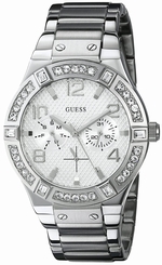 Guess Watches : U0290L1 White Dial Metal Band Women Watch