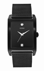 Guess Watches : U0298G1 Quartz Diamond Accent Black Stainless Steel Mesh Men Watch