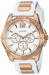 Guess Watches : U0325L6 Quartz Multifunction Dial White Silicone Women Watch