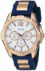Guess Watches : U0325L8 Quartz Multifunction Dial Navy Blue Silicone Women Watch