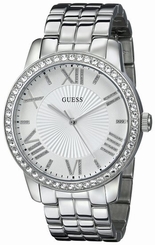 Guess Watches : U0329L1 Quartz Roman Numerals Dial Crystal Bezel Stainless Steel Women Watch