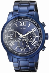 Guess Watches : U0379G5 Quartz Chronograph Blue Plated Stainless Steel Men Watch