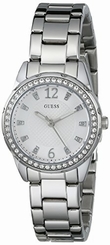 Guess Watches : U0445L1 Quartz Analog Crystal Dial Crystal Bezel Stainless Steel Women Watch