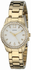 Guess Watches : U0445L2 Quartz Analog Crystal Bezel Gold Tone Stainless Steel Women Watch