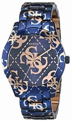 Guess Watches : U0472L1 Quartz Blue and Rose Gold Tone Logo Stainless Steel Women Watch