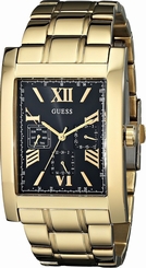 Guess Watches : U0484G3 Quartz Multifunction Dial Gold Tone Stainless Steel Rectangle Men Watch