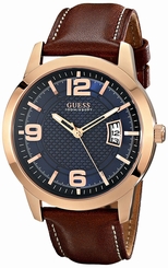 Guess Watches : U0494G2 Quartz Analog Date Brown Leather Men Watch