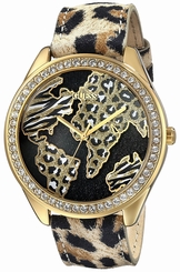 Guess Watches : U0504L2 Quartz Analog Crystal Bezel Animal Print Leather Women Watch