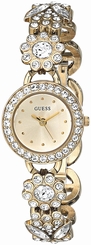 Guess Watches : U0527L2 Gold Dial Metal Band Women Watch