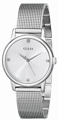 Guess Watches : U0532L1 Quartz Diamond Accent Dial Stainless Steel Mesh Women Watch