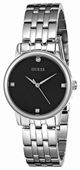 Guess Watches : U0533L1 Quartz Diamond Accent Black Dial Stainless Steel Women Watch