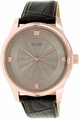 Guess Watches : U0539G2 Quartz Diamond Markers Dial Brown Leather Men Watch