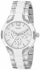 Guess Watches : U0556L1 White Dial Stainless Steel Women Watch