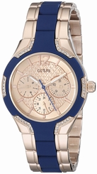 Guess Watches : U0556L5 Rose Gold Dial Stainless Steel Band Women Watch