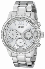 Guess Watches : U0559L1 White Dial Stainless Steel Band Women Watch