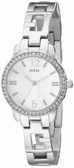 Guess Watches : U0568L1 Silver Dial Metal Band Women Watch