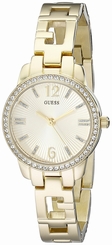 Guess Watches : U0568L2 Gold Dial Metal Band Women Watch