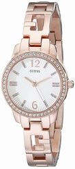 Guess Watches : U0568L3 White Dial Stainless Steel Band Women Watch