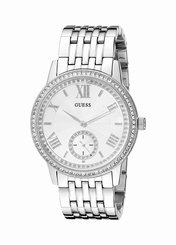 Guess Watches : U0573L1 Silver Dial Metal Band Women Watch