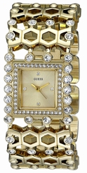 Guess Watches : U0574L2 Gold Dial Metal Band Women Watch