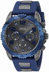 Guess Watches : U0599G2 Quartz Chronograph Blue Silicone Men Watch