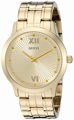 Guess Watches : U0634L2 Gold Dial Stainless Steel Band Women Watch