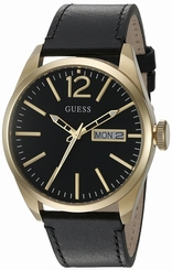 Guess Watches : U0658G5 Quartz Analog Day Date Black Leather Women Watch