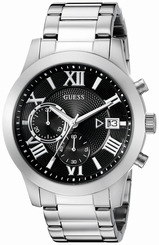 Guess Watches : U0668G3 Black Dial Stainless Steel Band Men Watch