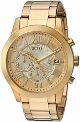 Guess Watches : U0668G4 Champagne Dial Stainless Steel Band Men Watch