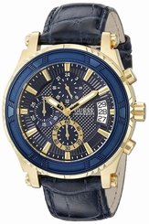 Guess Watches : U0673G2 Blue Dial Measures Seconds Chronograph Luminous Men Watch
