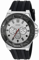 Guess Watches : U0674G3 Quartz Multifunction Dial Black Silicone Men Watch