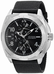 Guess Watches : U0680G1 Quartz Multifunction Dial Black Canvas Men Watch