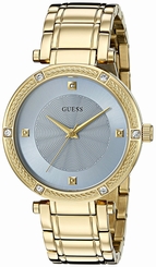 Guess Watches : U0695L2 Blue Dial Metal Band Women Watch