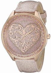 Guess Watches : U0697L3 Pink Dial Stainless Steel Band Women Watch