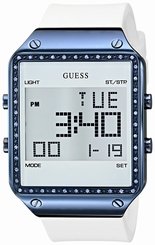 Guess Watches : U0700L3 Quartz Digital White Silicone Women Watch