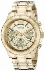 Guess Watches : U0704L1 Gold Dial Stainless Steel Band Women Watch