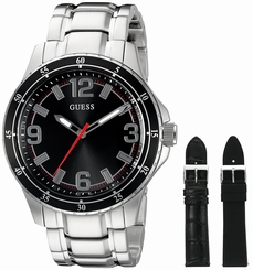 Guess Watches : U0724G1 Black Dial Metal Band Men Watch
