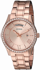 Guess Watches : U0764L3 Rose Gold Dial Stainless Steel Band Women Watch