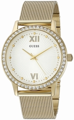 Guess Watches : U0766L2 White Dial Stainless Steel Women Watch