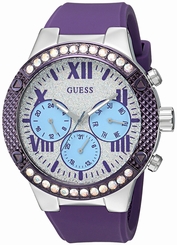 Guess Watches : U0772L5 Quartz Multifunction Dial Purple Silicone Women Watch