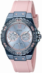 Guess Watches : U0775L5 Quartz Multifunction Dial Pink Silicone Women Watch
