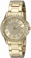 Guess Watches : U0779L2 Gold Dial Stainless Steel Band Women Watch